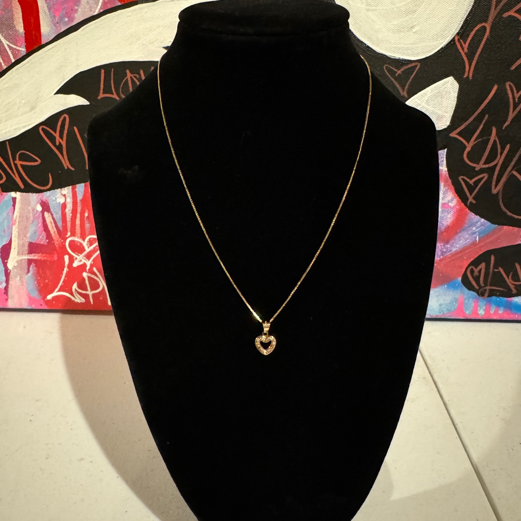 14k Heart Pendant And 18 Box Chain